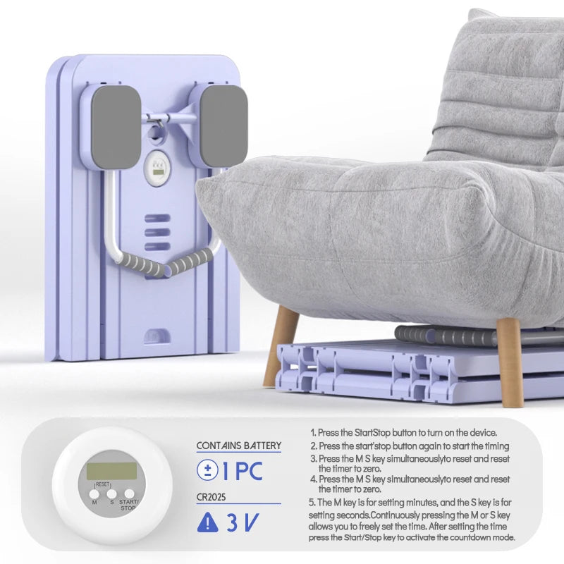 Women's Multifunctional Portable Pilates Board Set Foldable Reformer with for Ab Roller Wheels for Home Use and Beginners